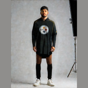Fanatics Pittsburgh Steelers Men Large Black Football Raglan Sleeve Hoodie Shirt